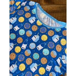 Little Sleepies 2 Piece Blue Cookies & Milk Lunaluxe Bamboo Pajamas Size Large